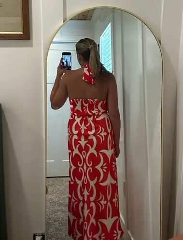 Joie  red and white satin dress  - Image 3