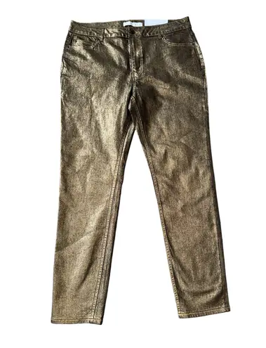 EST.1946  Denim Women’s Gold Metallic Hi Rise Jeggings Size 14 New