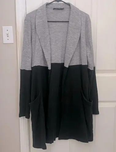 Doe & Rae Open Color Block Cardigan Drape Sweater