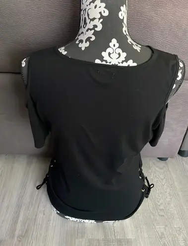 Guess Black Open Shoulder Top Size Medium