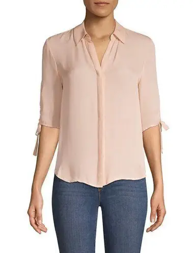 L'Agence Isa Shirred Sleeve Silk Blouse Size XS NWT