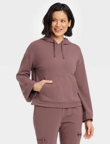 All In Motion  Mauve Long Sleeve Cropped Hoodie Pullover Sweatshirt