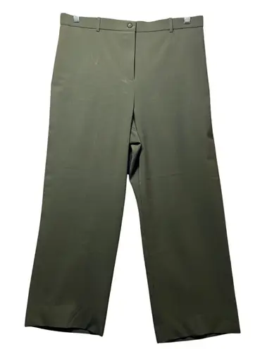 Briggs New York Petite Olive Green Wide Leg Career Dress Pants 16P