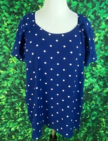 Gibson blue polka dot casual top 3X