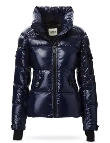 SAM. Black Down Puffer Jacket Blue Size XS