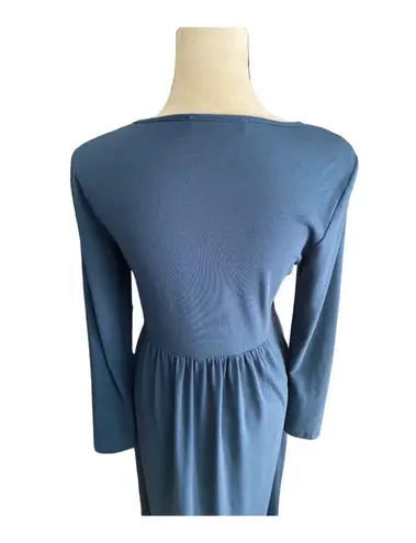 Grace Karin Beautiful blue maxi dress, long sleeves, ruched waist for s