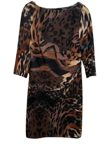 Jessica Simpson  Animal Print Dress Sheath Brown Size 8