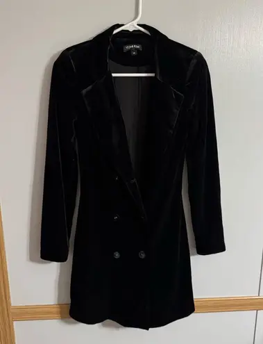 Yumi Kim Black Mini Velvet Blazer Style Dress Size XS