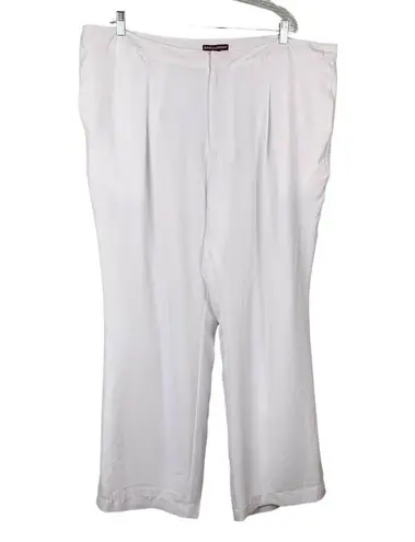 Jessica London Pants White 24 Chiffon Lined Lightweight Pockets Stretch New