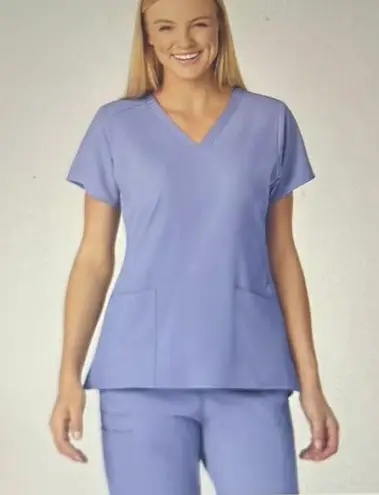 WonderWink WONDERWORK unisex drawstring cargo scrub pant and W123 women’s V-neck scrub top thumbnail 1