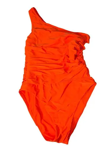 JONATHAN SIMKHAI Huntley One Piece Swimsuit in Flame Medium Womens Swimsuit Orange - Image 4