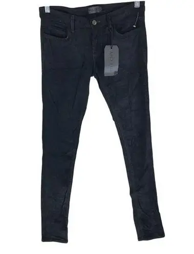 Kill City Womens Velour Black Skinny Jeans Low Rise 27