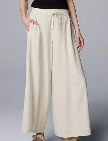 Simply Vera Vera Wang Cream Linen Blend Wide Leg Pants Sz XXL New