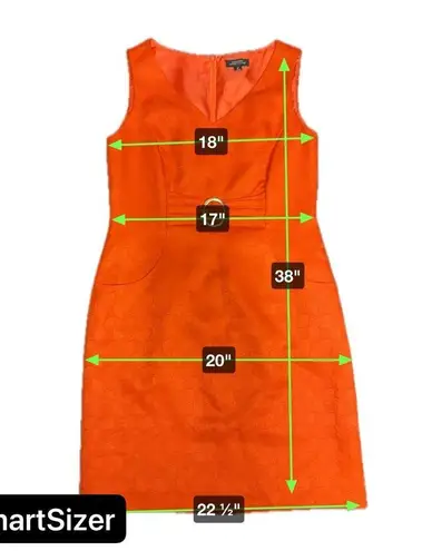 Tahari  Arthur S. Levine Lucianna Shift Dress Orange Geometric Pattern Women’s 12