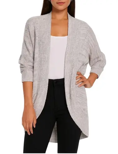Francesca's Alya White & Gray Open Chunky Cardigan Sweater Small Cozycore
