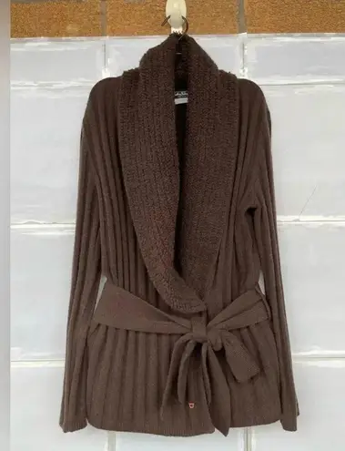 Salvatore Ferragamo Brown Wool Cashmere cárdigan medium