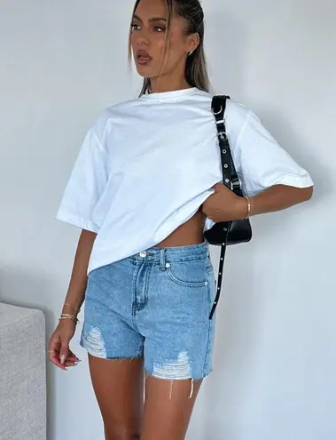 White Fox Boutique On Vacay Denim Shorts Blue