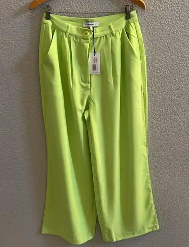 We Wore What High Rise Pleated Pant in Sharp Green Size 8