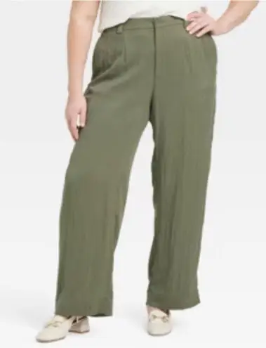 A New Day Women's Linen Essential Trouser - ™ Size 17 XXL Olive - Image 1