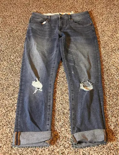 REMO key Distressed Boyfriend Jeans W32 Blue Denim Rips Cuffed Casual Size 32