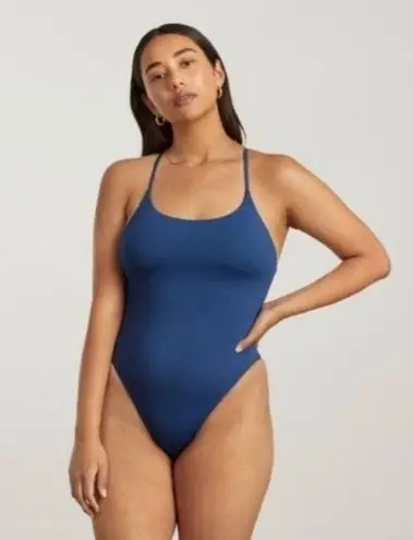 Everlane  NWT One String One Piece Adjustable Tie Bathing Suit Size Small Blue