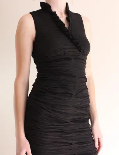 Calvin Klein Gothic Ruched Little Black Dress