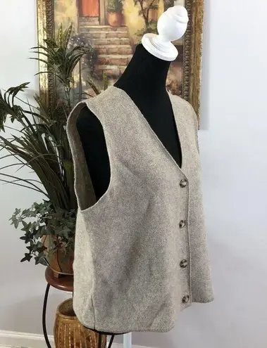 Rafaella Eddie Bauer Outdoor Outfitters Women Sweater Vest 100% Wool Open Front 4 Buttons