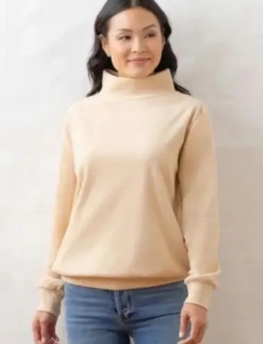 Dudley Stephens Tan Baldwin Mock Neck Terry Cloth Style Sweater XS