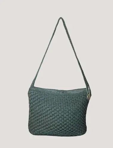 The Sak Black Crochet Shoulder Bag Zipper Closure Inner Pocket