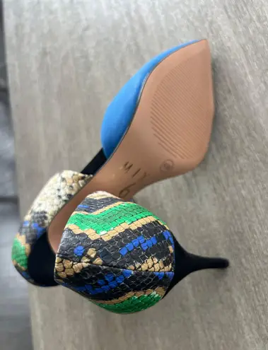 mix no. 6 Hilani Pump - The Shoe Company - Blue, Green Snake Skin - Size 6.5 NEW