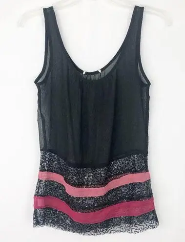 Sheer Sequin Top Womens Small Mesh Lightweight Fairygoth Coquette Night Out Chic Black