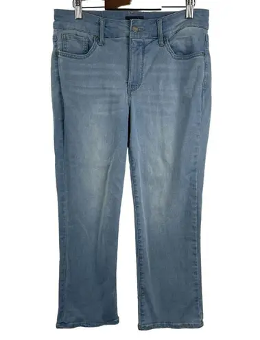 NYDJ Marilyn Straight Crop Jeans Womens 6 Blue Cool Embrace Lift Tuck Mid Rise