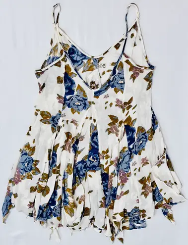 Free People Intimately  Alyson Slip Tank Mini Dress - White Floral - S