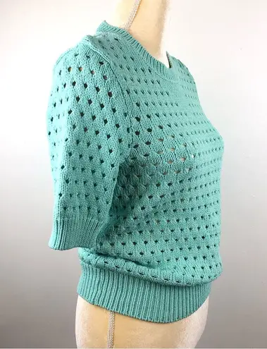 Joe Fresh | Turquoise Perforated Knit Sweater