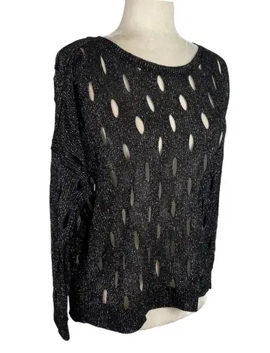 Generation Love Metallic Shimmer Glitter Cut Out Pullover Sweater Jumper XS/S