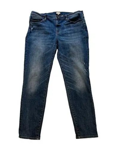 J. Crew Factory Lightly Distressed Stretch Ankle Jean, Sz 32 Blue