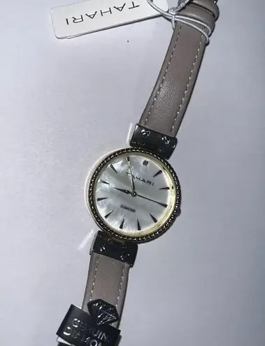 Tahari Diamond Women's Tan Strap Watch