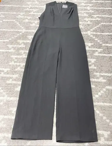 Lela Rose Fluid Crepe Vneck Sleeveless Jumpsuit 18 AS IS