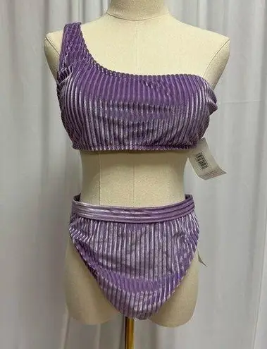 dippin daisy's swimwear Dippin Daisys Velvet Ribbed One Shoulder Swimsuit NWT