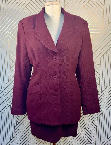 Vivienne Tam Purple Two-Piece Blazer Skirt Suit