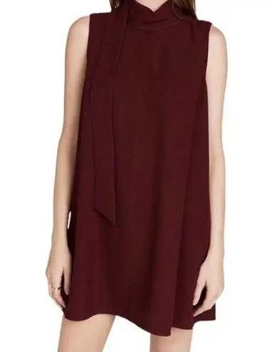 Victoria Beckham Iron Red Burgundy Sleeveless Crepe Mini Dress Size 0 NWT