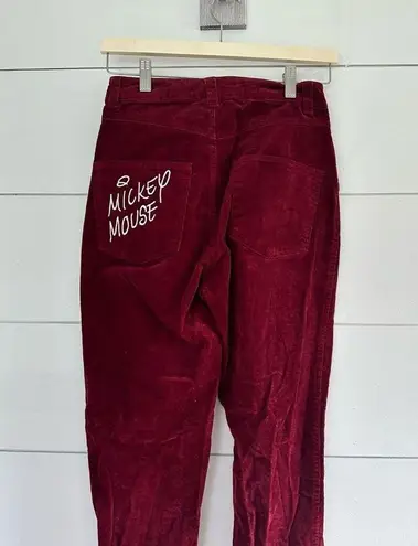 Disney  Women’s 1 Hot Topic Maroon Mickey Mouse Logo Pants