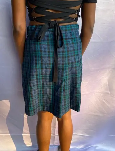 Plaid pleated washed out school girl skirt Size 30