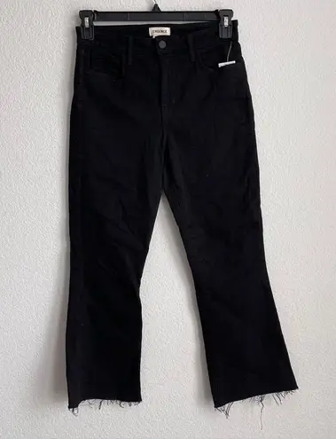 L'Agence L’Agence Kendra High Rise Crop Flare Jeans in Black, Size 28 NWT Online for $275