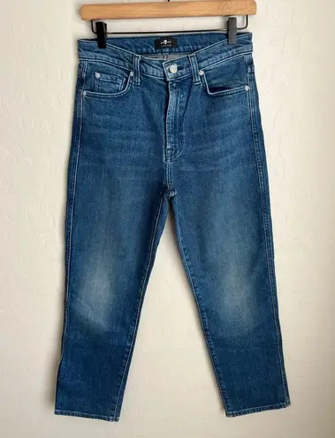 7 For All Mankind  High Waist Cropped Straight Jeans Size  28