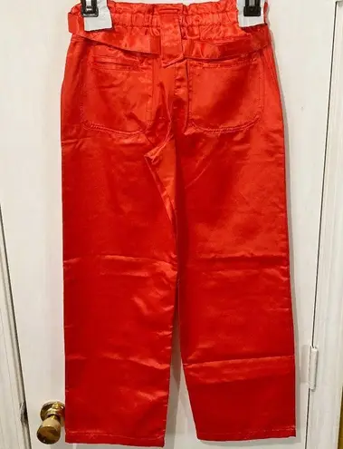 ICE Iceberg junior girls 10a fire red elastic waist silky satin belt baggy pants Size 23