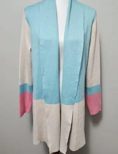 Christopher & Banks pastel neutral colorblock flyaway cardigan size large