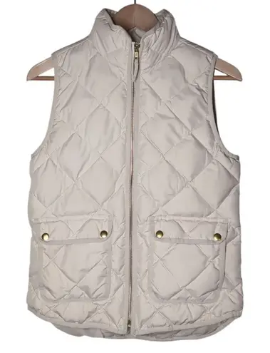 J.Crew Quilted Puffer Vest Womens XS Quiet Luxury Preppy Elevated Ski Gold