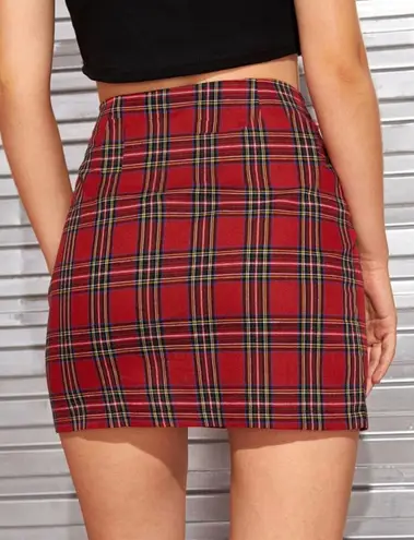 Red And Black Plaid Skirt