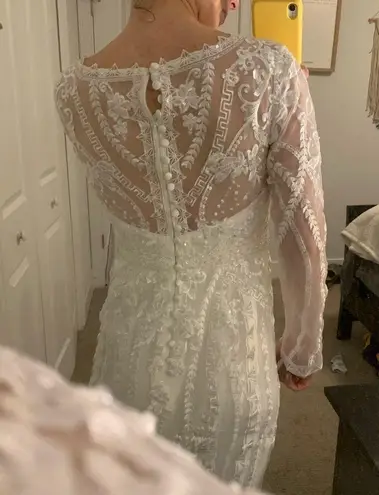 Azazie Mermaid Scoop Tulle Chapel Train Wedding Dress